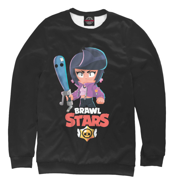 Свитшот для девочек с изображением Brawl Stars  BIBI цвета Белый
