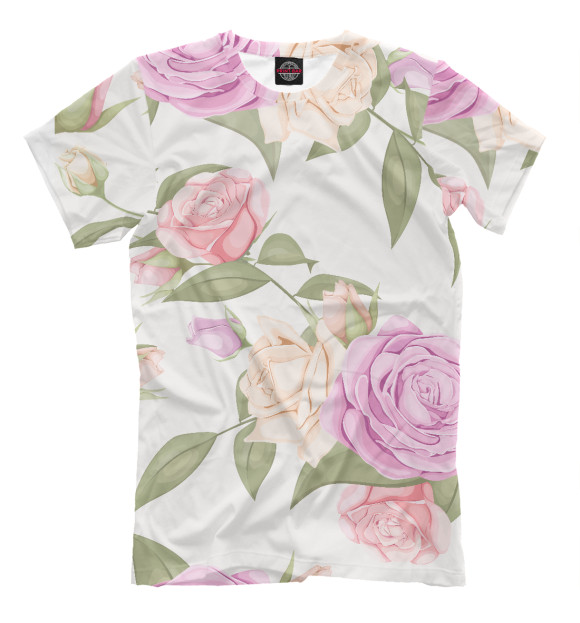 Футболка для мальчиков с изображением Rose pattern цвета Белый