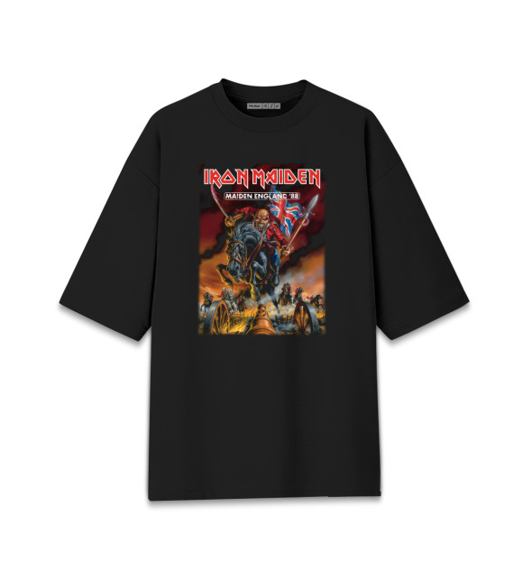 Женская футболка оверсайз с изображением Ironmaiden цвета Черный