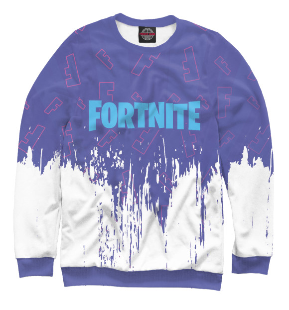 Мужской свитшот с изображением Fortnite (Фортнайт) цвета Белый