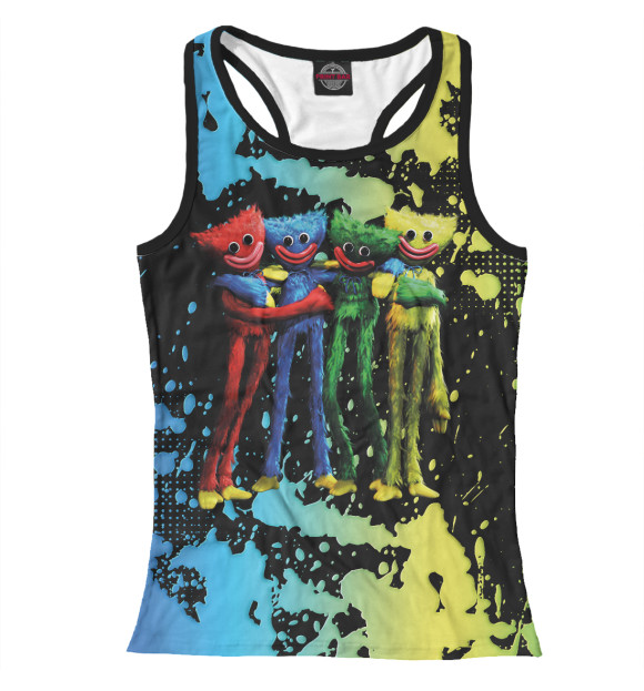 Женская майка-борцовка с притом Хагги Вагги - Mini Huggies цвета Белый Женская майка-борцовка с изображением Хагги Вагги - Mini Huggies цвета Белый