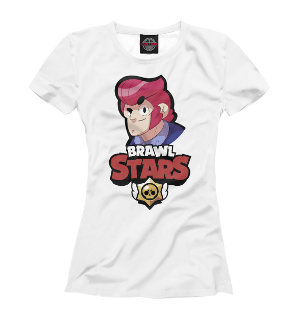 Женская футболка с изображением Brawl Stars Colt цвета Белый