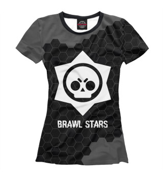 Женская футболка Brawl Stars Glitch Black (мелкие соты)