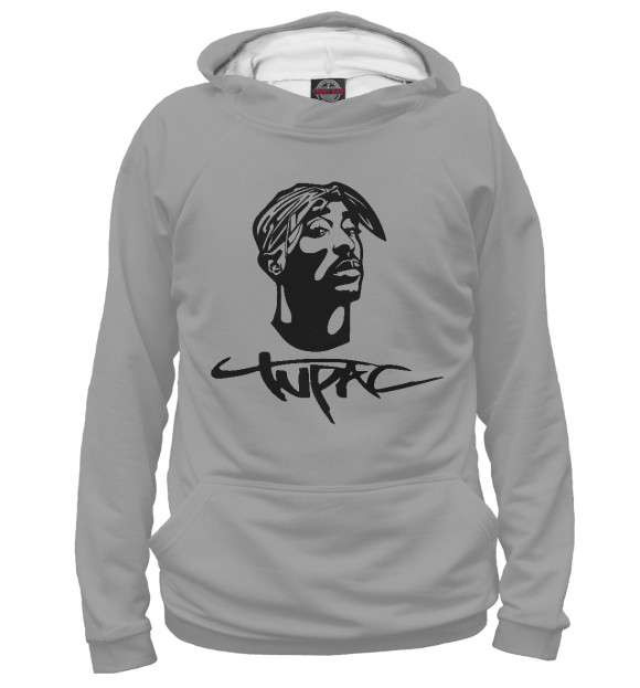 Женское худи с изображением 2Pac цвета Белый