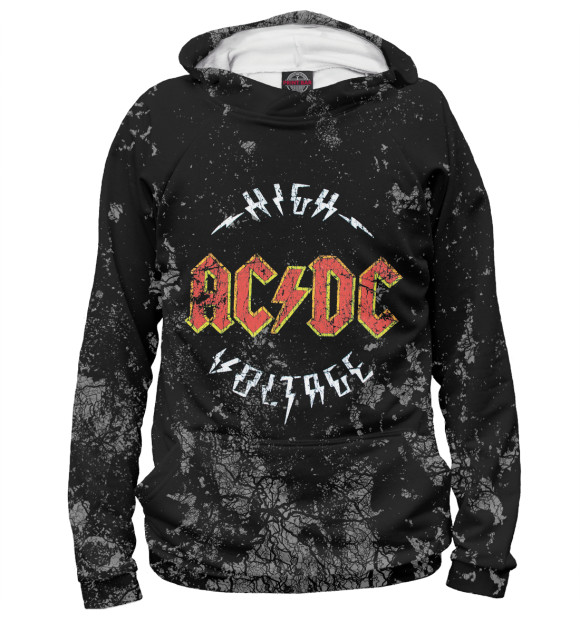 Мужское худи с изображением AC/DC цвета Белый