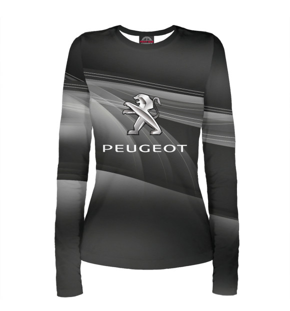 Женский лонгслив с изображением Peugeot цвета Белый