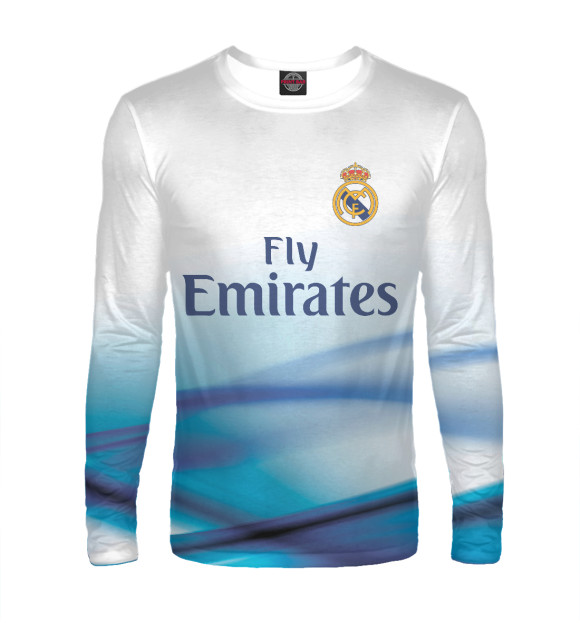 Мужской лонгслив с изображением Real Madrid цвета Белый