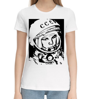 Хлопковая футболка для девочек Юрий Гагарин
