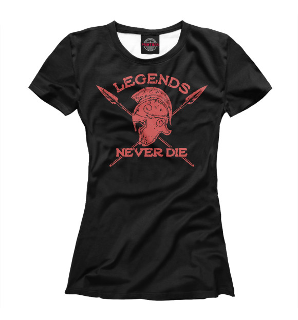 Женская футболка с изображением Легенды не умирают цвета Белый