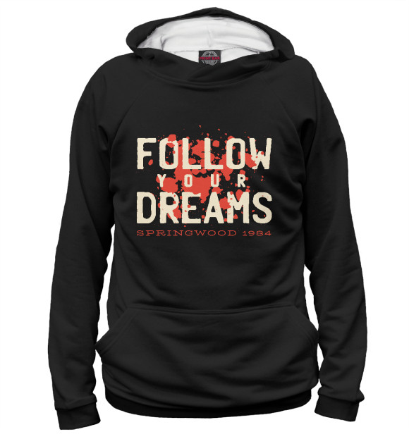 Женское худи с изображением Follow your dreams цвета Белый