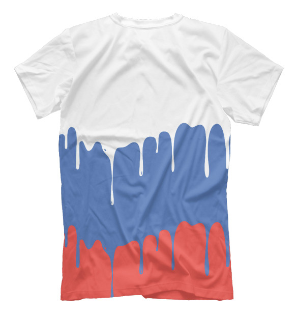 Мужская футболка с изображением Флаг России цвета Белый