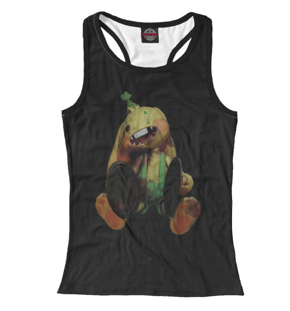 Женская майка-борцовка с притом Poppy Playtime Chapter 2 Банзо цвета Белый Женская майка-борцовка с изображением Poppy Playtime Chapter 2 Банзо цвета Белый