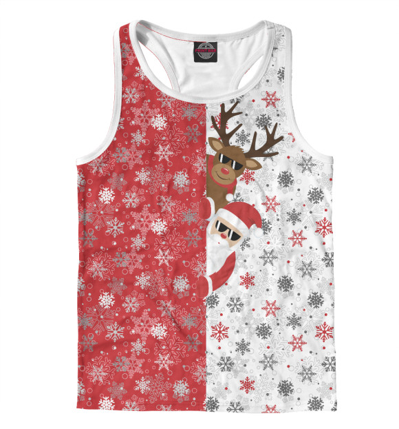 Мужская майка-борцовка с изображением С Новым Годом! цвета Белый