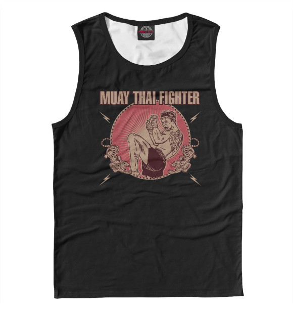 Мужская майка с изображением MUAY THAI FIGHTER цвета Белый
