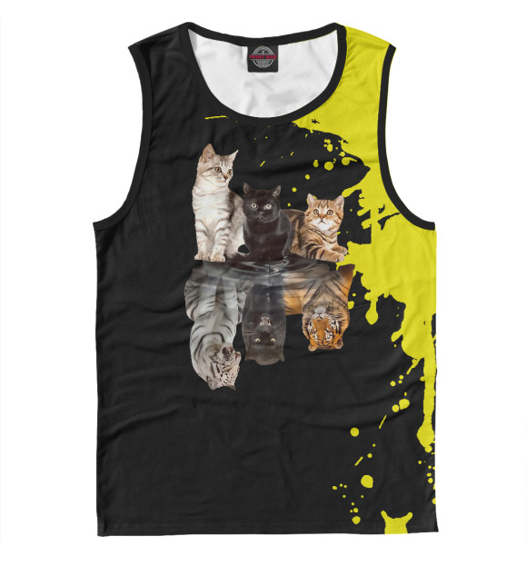 Майка для мальчика с изображением Cats Reflection Mirror Chee цвета Белый