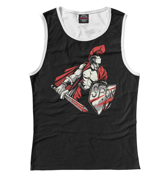 Майка для девочки с притом Римский легионер цвета Белый Майка для девочки с изображением Римский легионер цвета Белый