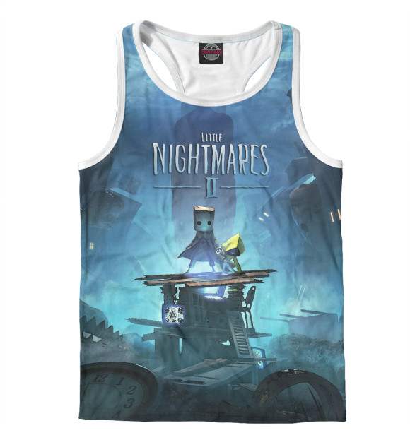 Мужская майка-борцовка с изображением Little Nightmares 2 цвета Белый