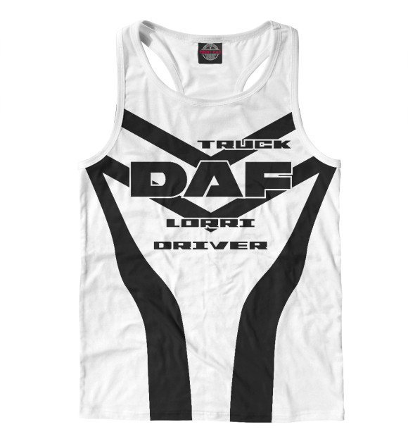 Мужская майка-борцовка с изображением DAF \ Дальнобойщик цвета Белый