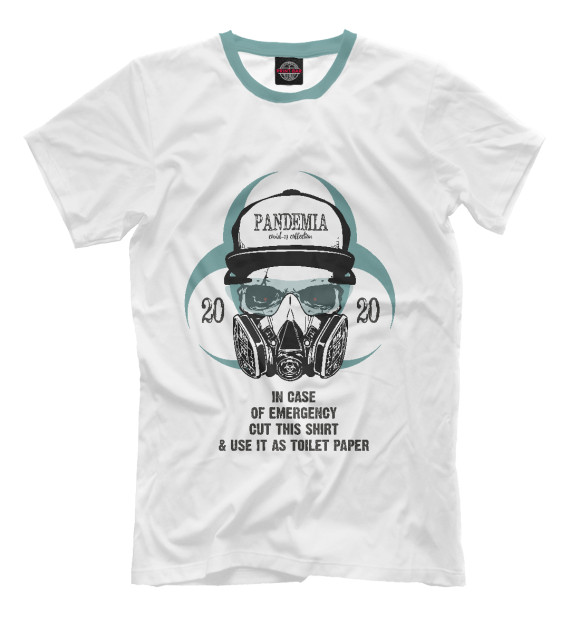 Мужская футболка с изображением Pandemia shirt цвета Белый
