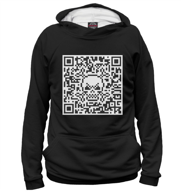 Женское худи с изображением Skull Code цвета Белый