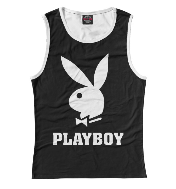 Женская майка с изображением Playboy цвета Белый
