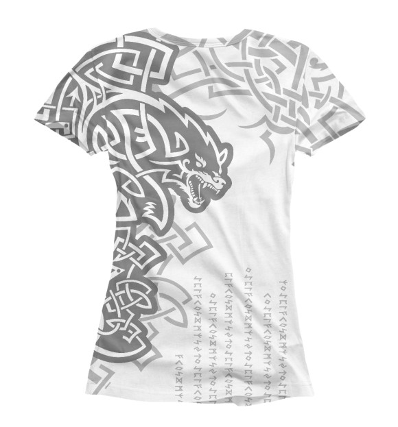 Женская футболка с изображением Волки-спутники Одина - светлая . цвета Белый