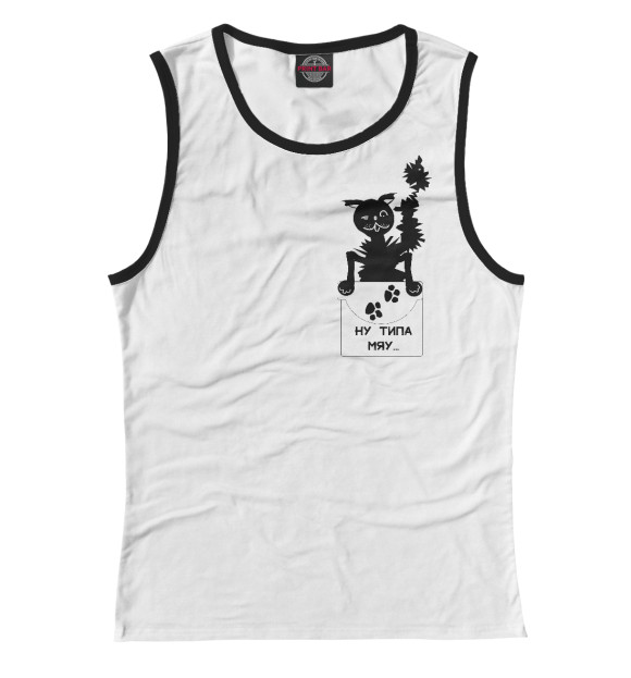 Майка для девочки с изображением Ну типа мяу цвета Белый