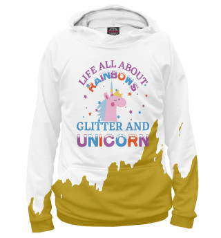 Женское худи Glitter and Unicorn
