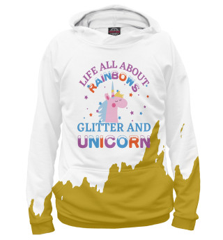 Мужское худи Glitter and Unicorn