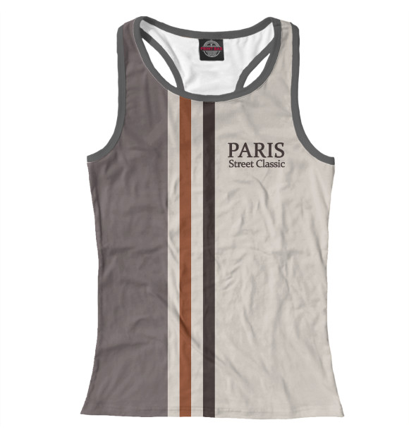 Женская майка-борцовка с изображением Paris.Street Classic цвета Белый