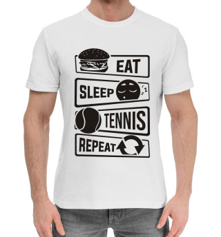 Мужская хлопковая футболка Есть, спать, теннис