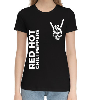 Хлопковая футболка для девочек Red Hot Chili Peppers Рок Символ на темном