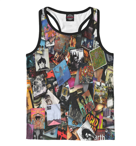 Мужская майка-борцовка с изображением Рок постеры цвета Белый