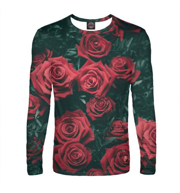 Мужской лонгслив с изображением Розочки цвета Белый
