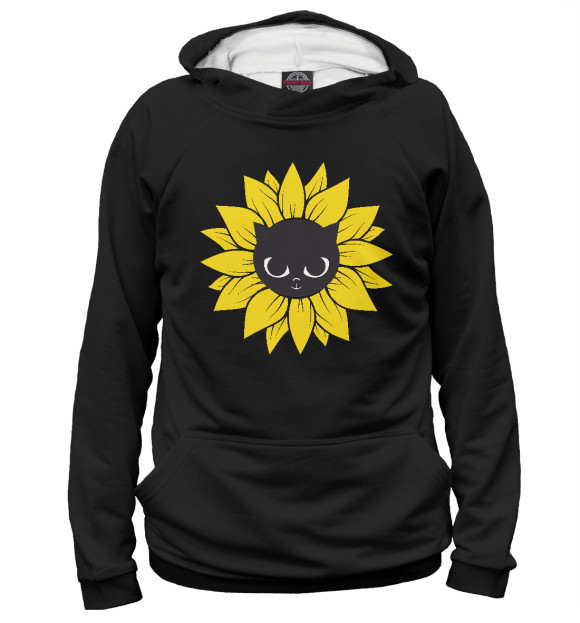 Женское худи с изображением Sunny Cat цвета Белый