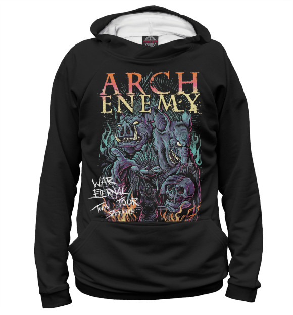 Худи для девочки с изображением Arch Enemy цвета Белый