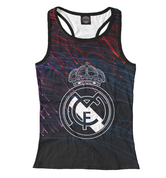 Женская майка-борцовка с изображением Real Madrid цвета Белый