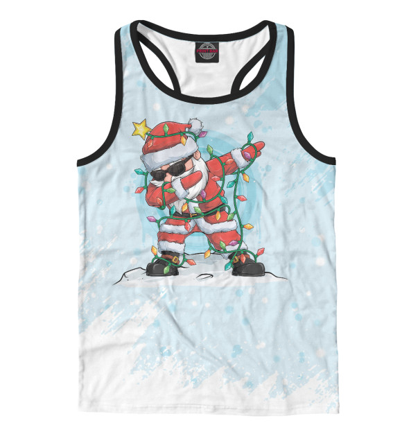 Мужская майка-борцовка с изображением Santa Dabbing цвета Белый