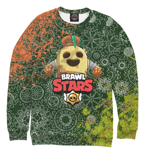 Свитшот для девочек с изображением Brawl Stars Spike цвета Белый