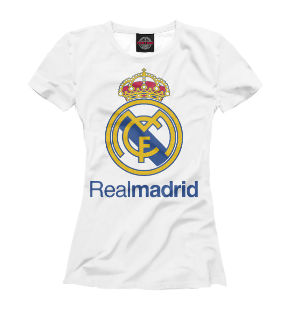 Женская футболка с изображением Real Madrid FC цвета Белый