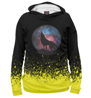 Худи для девочки Wolf Howling in Galaxy
