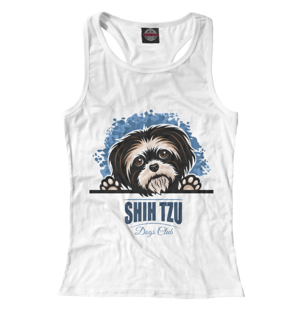 Женская майка-борцовка с изображением Ши-тцу цвета Белый