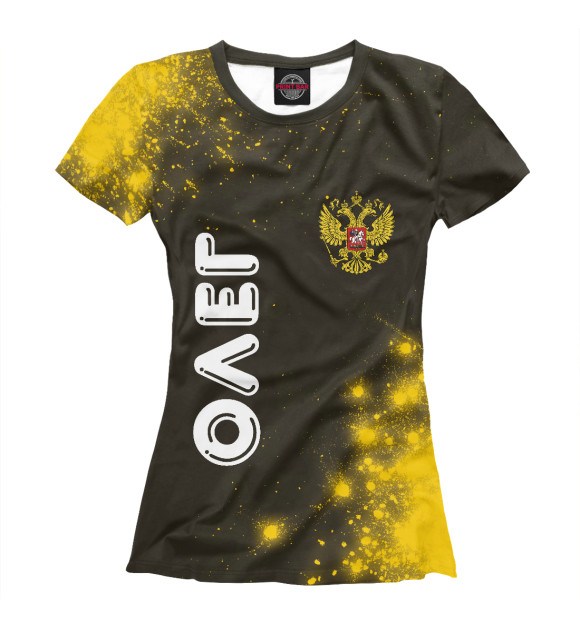 Футболка для девочек с изображением Олег | Россия цвета Белый