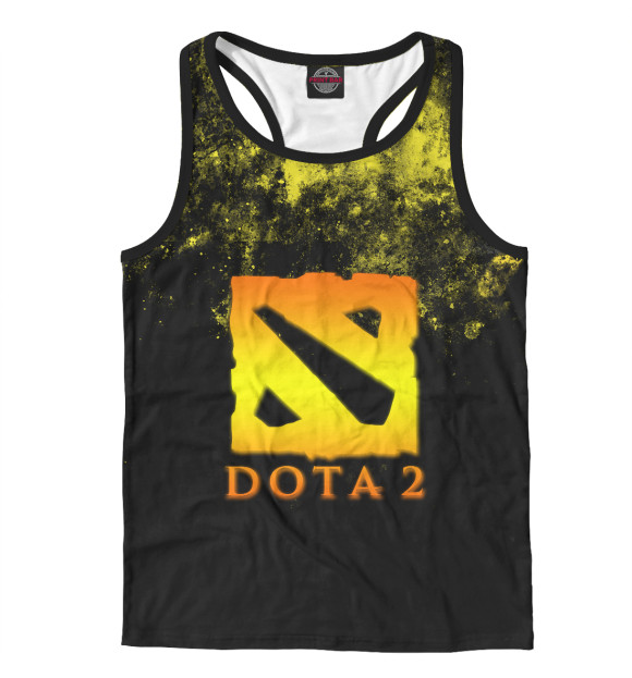 Мужская майка-борцовка с изображением Dota Yellow Game цвета Белый