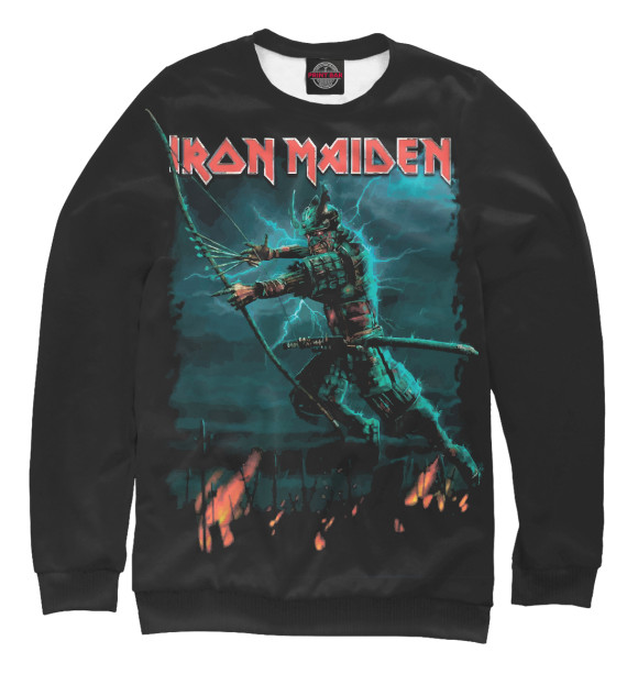 Мужской свитшот с изображением Iron Maiden цвета Белый