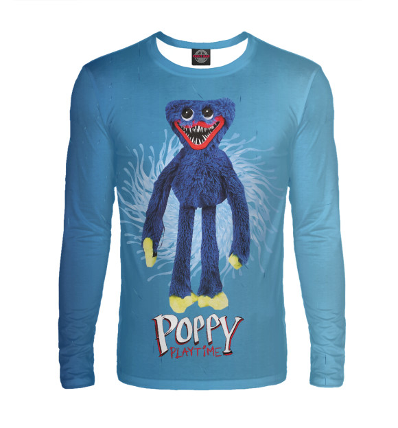 Мужской лонгслив с изображением Poppy Playtime цвета Белый