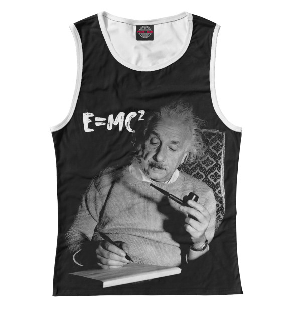 Женская майка с изображением Альберт Эйнштейн цвета Белый