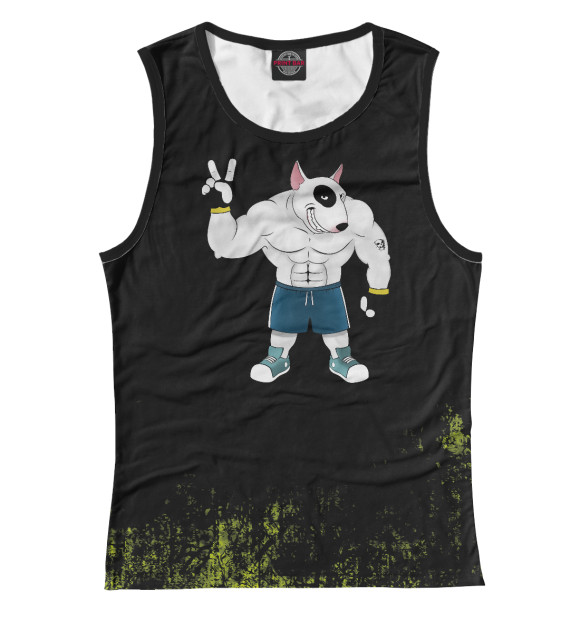 Женская майка с изображением Bull terrier dog цвета Белый