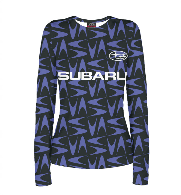 Женский лонгслив с изображением SUBARU цвета Белый