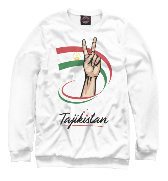 Женский свитшот с изображением Таджикистан цвета Белый